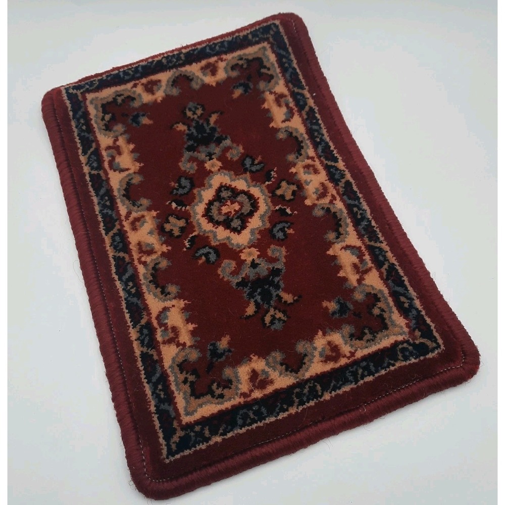 Dollhouse Rug Diamond Oriental Design Red 8x11.5"